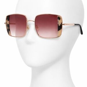 Miu Miu Square Sunglasses Rose Gold Pink Gradient Lenses Full Set Authentic